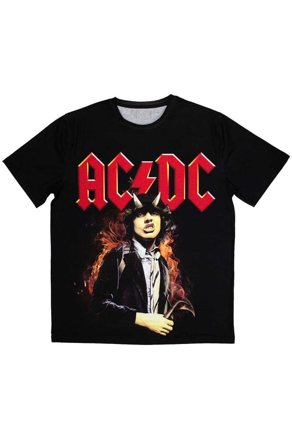 AC/DC Unisex Sublimation T-Shirt: Angus Highway To Hell (Medium)
