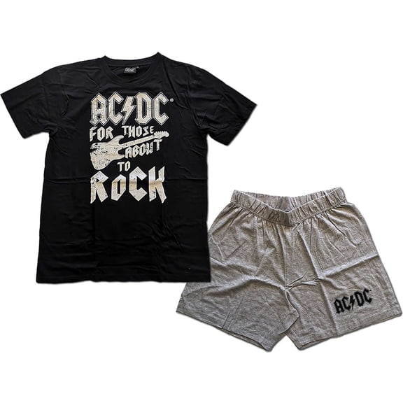 AC/DC Unisex Summer Pyjamas FTATR Guitar (XX-Large)