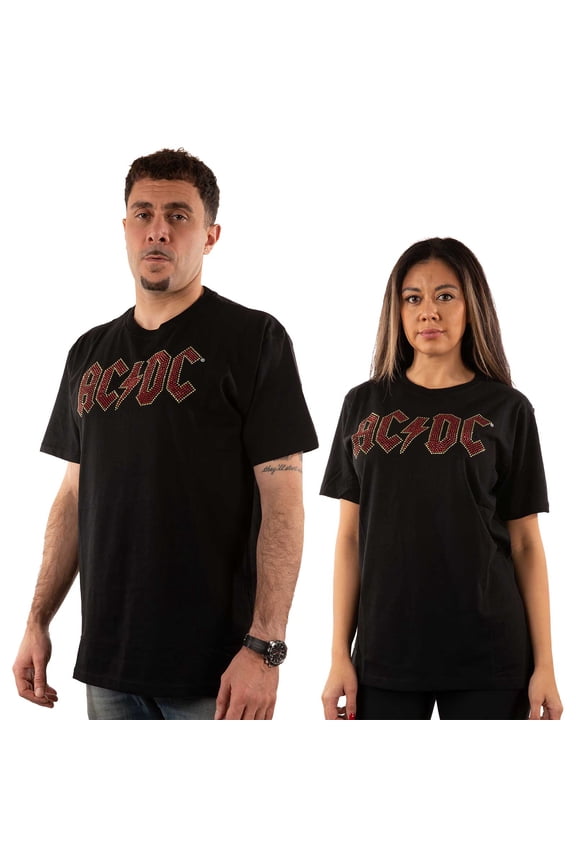 AC/DC Unisex T-Shirt Full Colour Logo (Diamante) (Medium)
