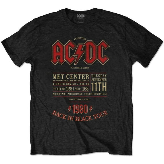 AC/DC Unisex T-Shirt Minnesota '80 Large)