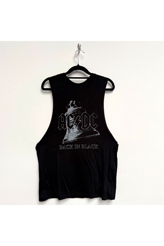 AC/DC Unisex Vest T-Shirt Back In Black Bell (Black)