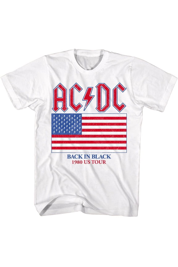 AC/DC Us Tour White Adult T-Shirt Xl