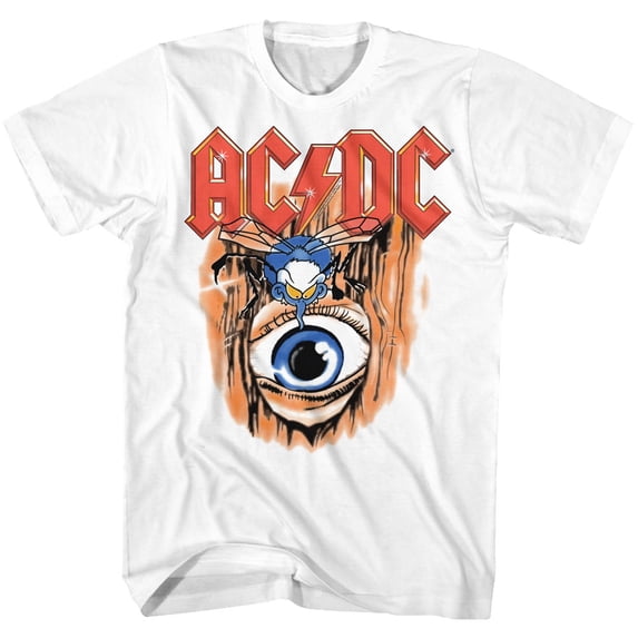 AC/DC Vintage Fly On Wall White Adult T-Shirt