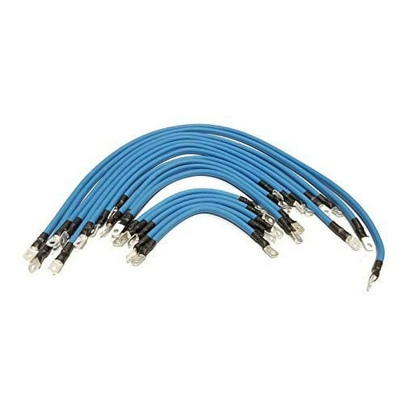 AC/DC WIRE AND SUPPLY 1 Awg HD Golf Cart Battery Cable Blue 18 Pc Kit 96 Club CAR DS
