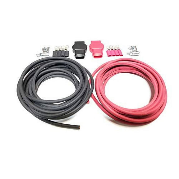 AC/DC WIRE AND SUPPLY Military Style Battery Terminal 4 awg Gauge Relocation Cable Wire Kit 150 AMPS 6 ft Red / 6 ft Black