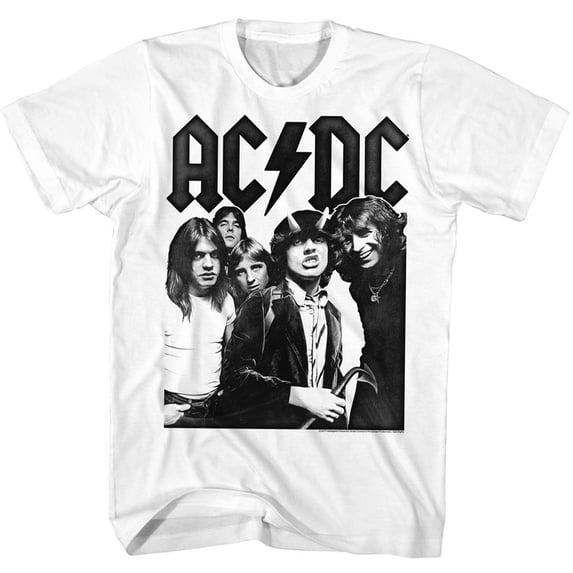 AC/DC White Adult T-Shirt 4Xl