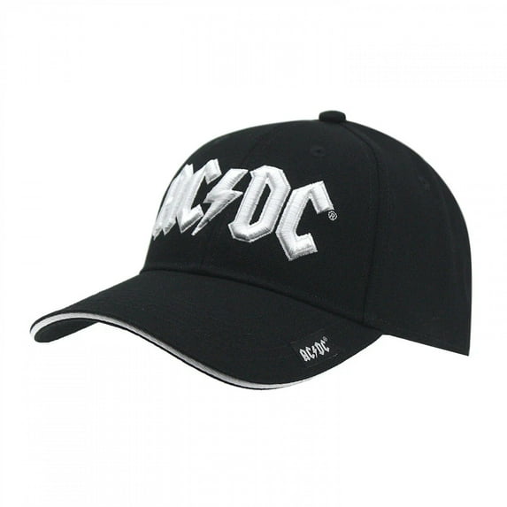 AC/DC White Embroidered Logo Hat Black