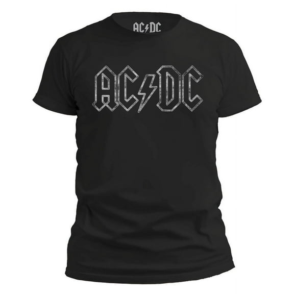 AC/DC White Jagged Logo Band Power Up Tee for Men Rock n Roll Shirt T-Shirt Large Black