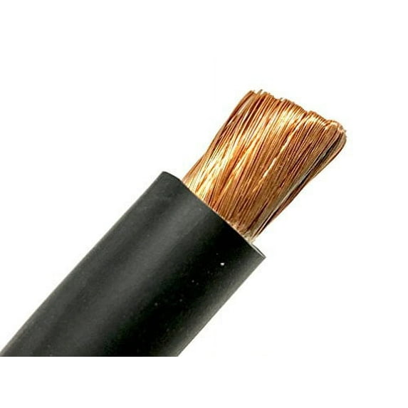 AC/DC Wire 2 AWG HEAVY DUTY Extra Flexible Welding Lead Car Audio Solar Battery Cable 600 VOLT - Made in the USA (20 FT, Black)
