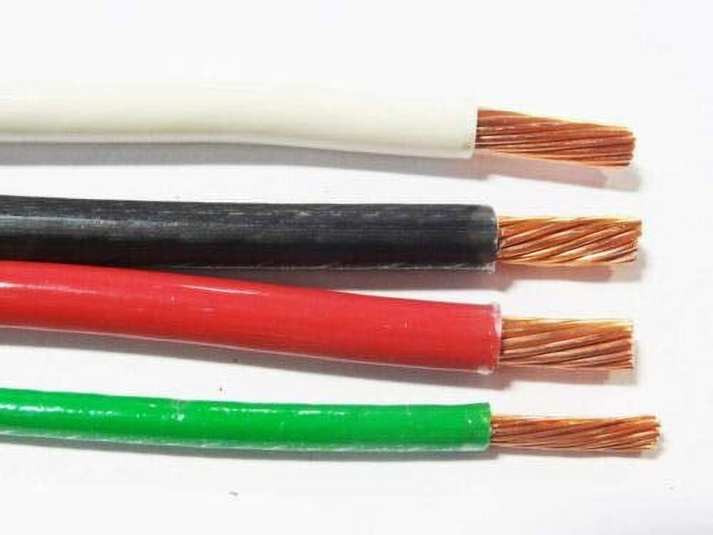 AC/DC Wire 8' EA THHN THWN 6 AWG Gauge Black White Red Copper Building Wire  + 8' 8 AWG Green Ground Wire Cable 