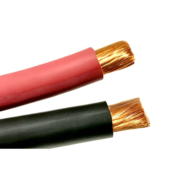 AC/DC Wire 8 Gauge Welding Battery Pure Copper Flexible Cable 5 ft Black + 5 ft Red Electrical Wire