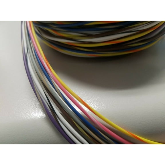 AC/DC Wire And Supply 22 AWG TXL High Temp Automotive Power Wire 8 Striped Colors 25 ft Each 200 feet total