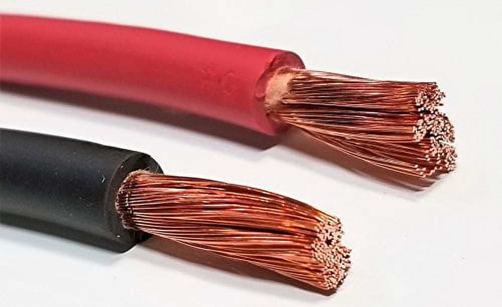 6 Gauge Dual Conductor Copper Wire - 100' Red/Black Booster Cable MADE IN  USA