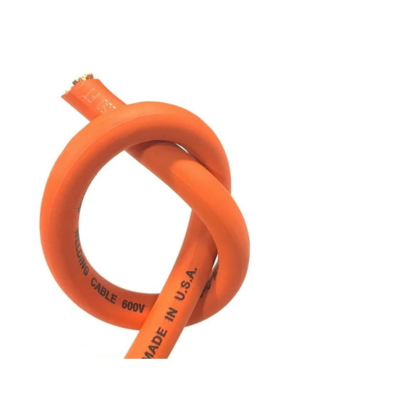 AC/DC Wire And Supply Battery Cable Pure Copper Orange Flex Whip Power Wire 1/0 00 Gauge AWG (1/0 Flex Whip(350A) 8 FT)