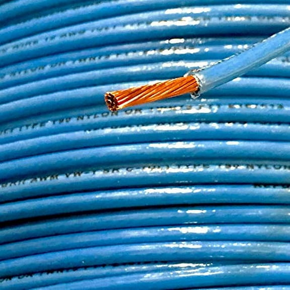 AC/DC Wire And Supply THHN 10 AWG Gauge Blue Nylon Stranded Copper Building Wire (125 FT)