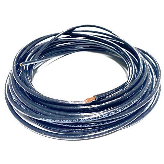 AC/DC Wire And Supply THHN THWN-2 600V 10 AWG Gauge Black Nylon Stranded Copper Building Wire (125 FT)