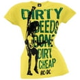 thumbnail image 1 of AC/DC Women's Juniors Dirty Deeds Strumming Short Sleeve T Shirt, 1 of 1