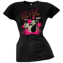 AC/DC Women's Juniors Drumset Short Sleeve T Shirt