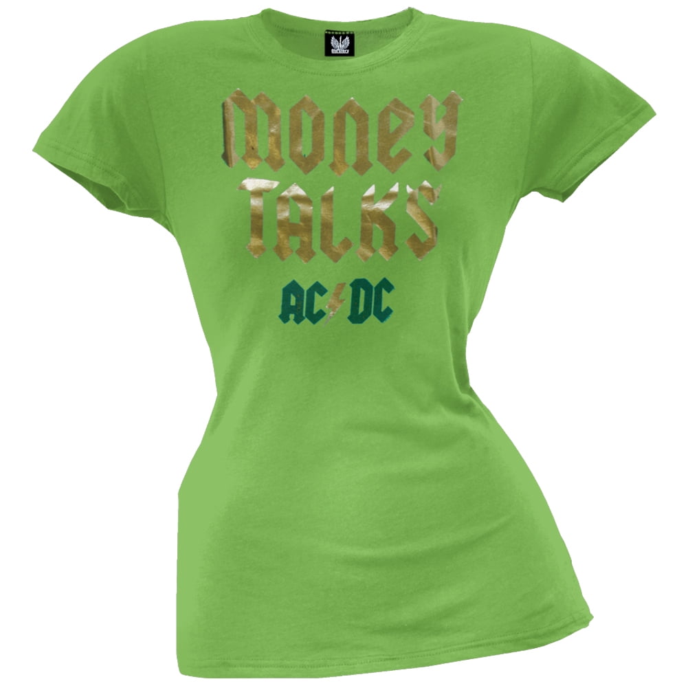 AC/DC Women's Juniors Money Talks Foil Short Sleeve T Shirt