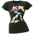 thumbnail image 1 of AC/DC Women's Juniors Neon Bolts Short Sleeve T Shirt, 1 of 1
