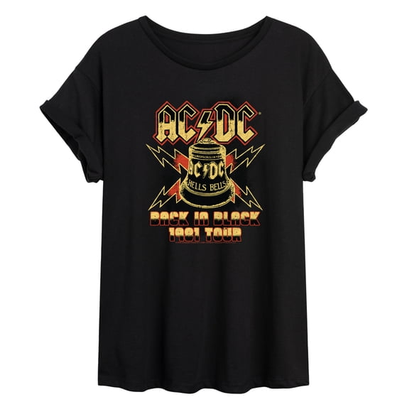 AC/DC - World Tour 1981 - Juniors Oversized Graphic T-Shirt - Walmart.com