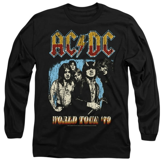 AC/DC World Tour '79 Unisex Adult Long-Sleeve T-Shirt Black
