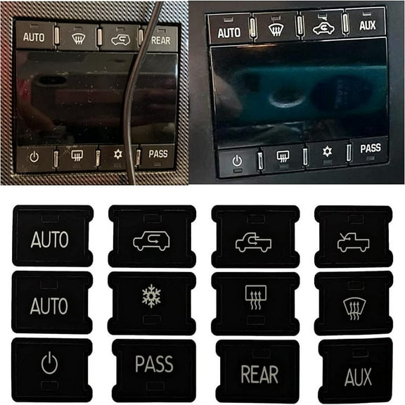 AC Dash Button Decal Stickers for Chevrolet Silverado GMC Sierra Yukon Acadia