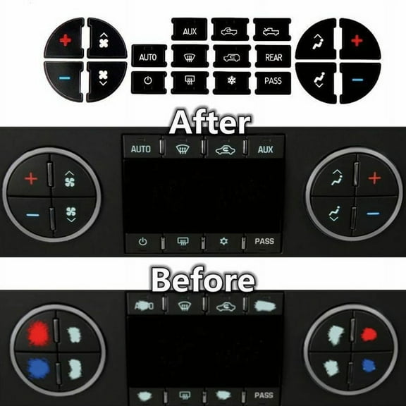 AC Dash Button Repair Kit Decal Stickers Replacement for Chevrolet GMC