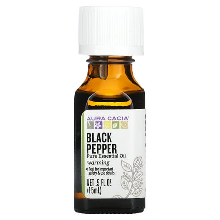 Aura Cacia Pure Essential Oil, Black Pepper, 0.5 fl oz (15 ml)