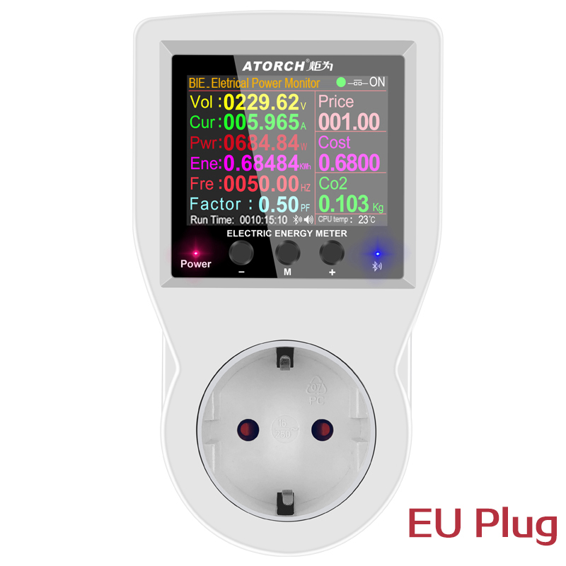 AC EU Plug Socket Power Digital Wattmeter Electricity consumption