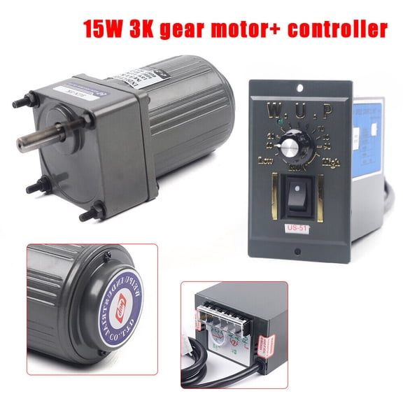 AC Gear Motor Electric Motor Variable Speed Controller 1:10 125RPM AC 110V 15W