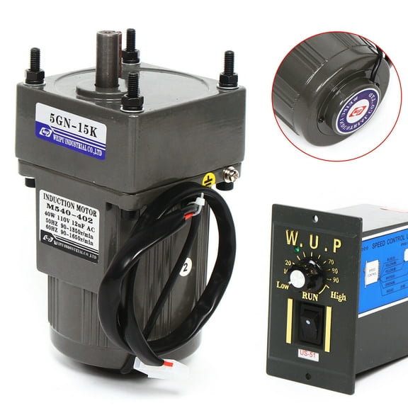 AC Gear Motor Electric Motor Variable Speed Controller 1:15 90 RPM 110V 40W