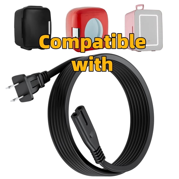 AC IN Power Cord Compatible with Cooluli 4 L Heater Cooler Blue Fridge Mini Refrigerator