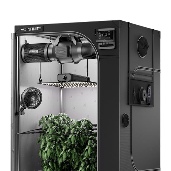 AC Infinity AI Grow System 4x4, 4-Plant Kit w/ Self-Learning AI Controller, Dynamic Airflow & LM301H LED Lighting Control, 2000D Mylar Tent w/ Lab-Tested Reflectivity, Largest Zippered Window