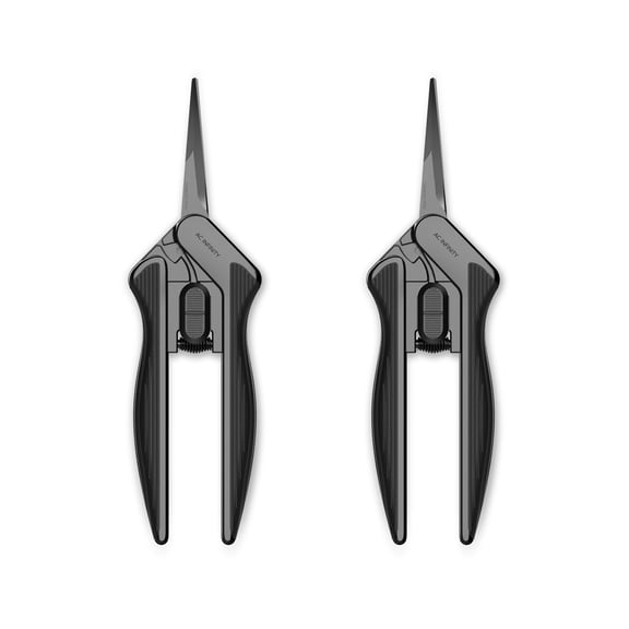 AC Infinity 6.6 Stainless Steel Pruning Shear 2-Pack, Lightweight Ergonomic Design, Straight Precision Blades with Nonstick Teflon Coating for Gardening, Hydroponics, Grow Tents