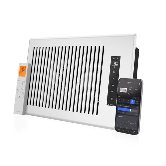 AC Infinity AIRTAP T4 White, Register Booster Fan for 6” x 12” Register Openings, Improves Heating & Cooling, Auto Open/Close Vents, LCD Temperature Controller, Quiet 10 Speeds, Smart Home, WiFi App