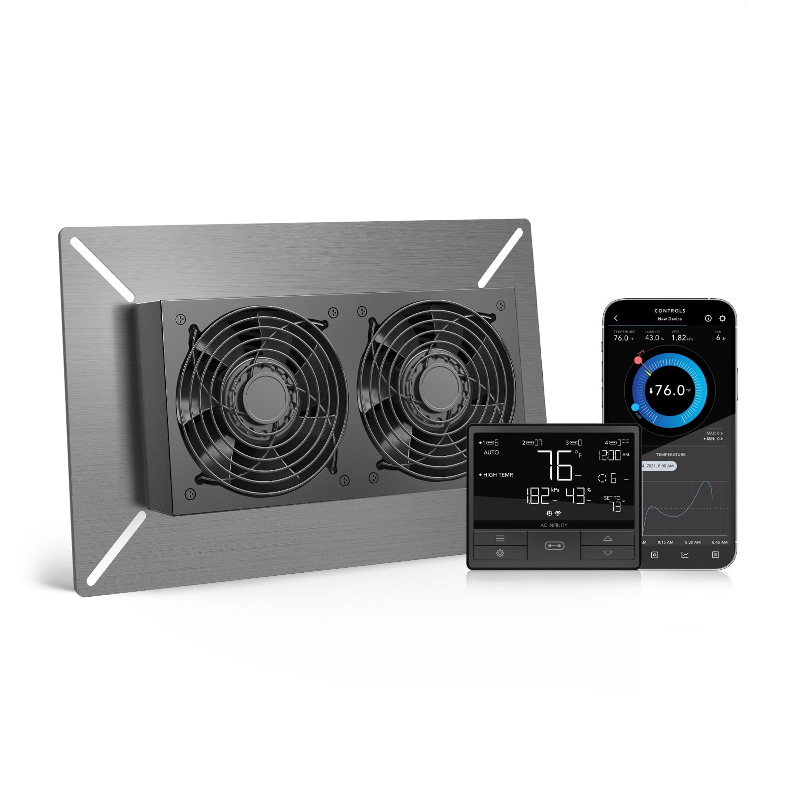 AC Infinity AIRTITAN T7, Ventilation Fan 12 with Temperature Humidity