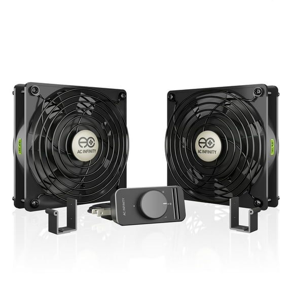 AC Infinity AXIAL S1225D, Dual 120mm Muffin Fan with Speed Controller, for Doorway, Room to Room, Wood Stove, Fireplace, Circulation Projects