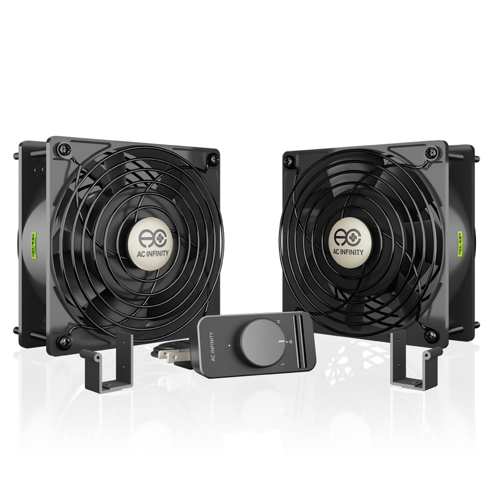 AC Infinity AXIAL S1238D, Dual 120mm Muffin Fan with Speed Controller, for Doorway, Room to Room