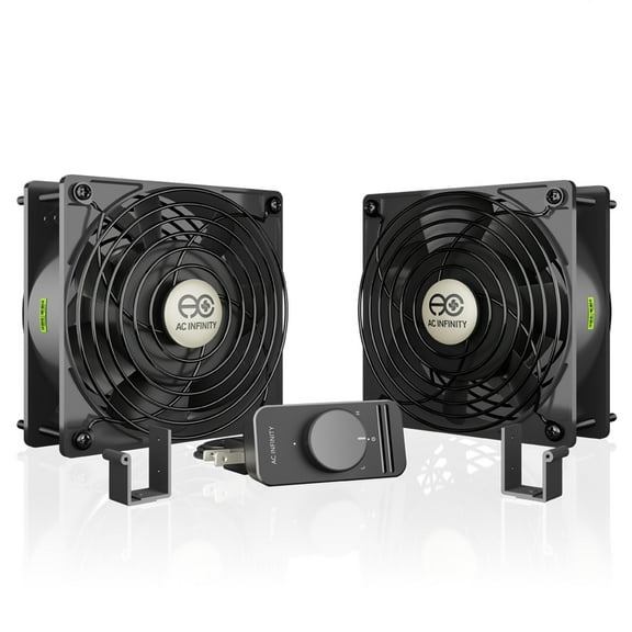 AC Infinity AXIAL S1238D, Dual 120mm Muffin Fan with Speed Controller, for Doorway, Room to Room, Wood Stove, Fireplace, Circulation Projects
