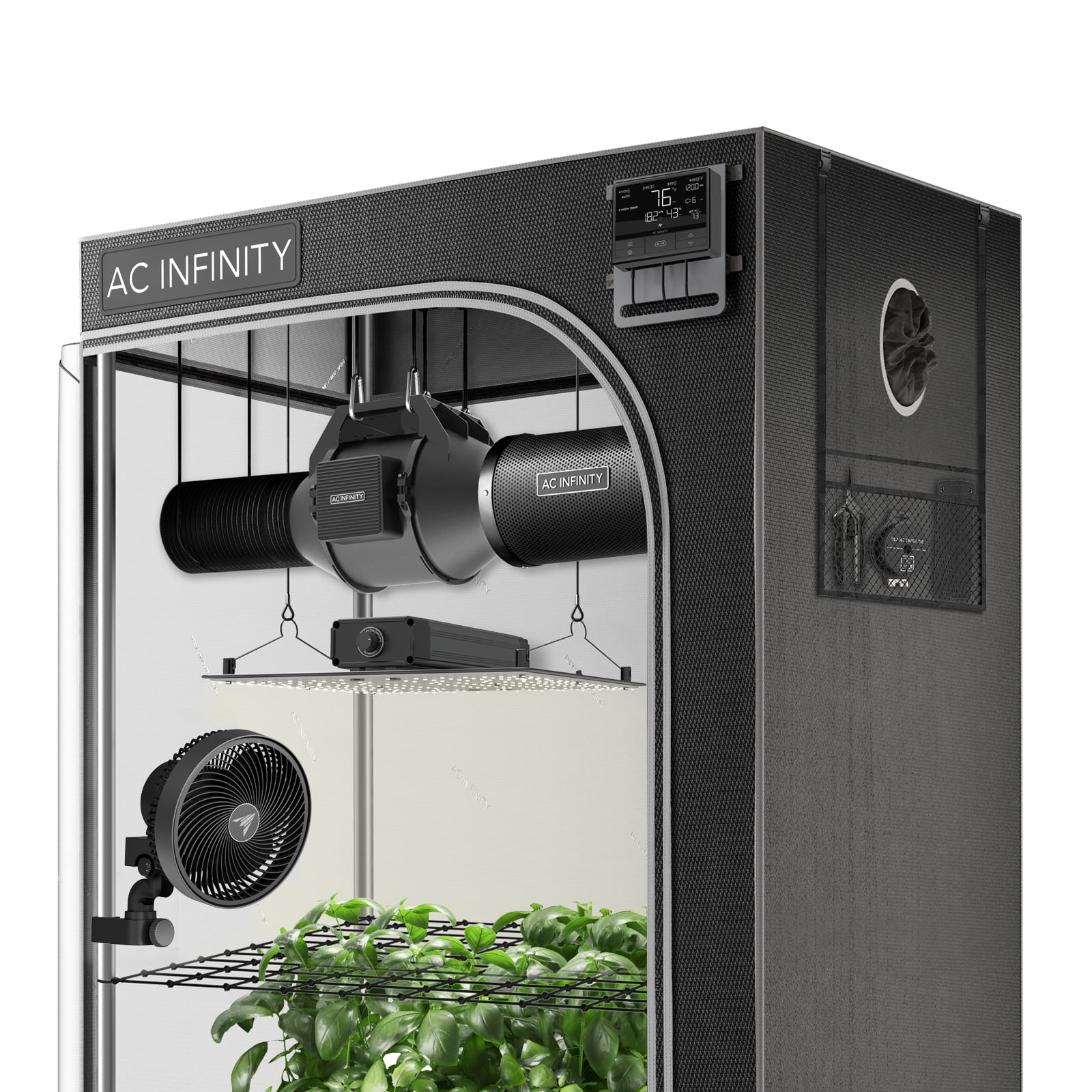 AC Infinity Black Steel Frame Mylar Grow Tent Kit with Smart Controls