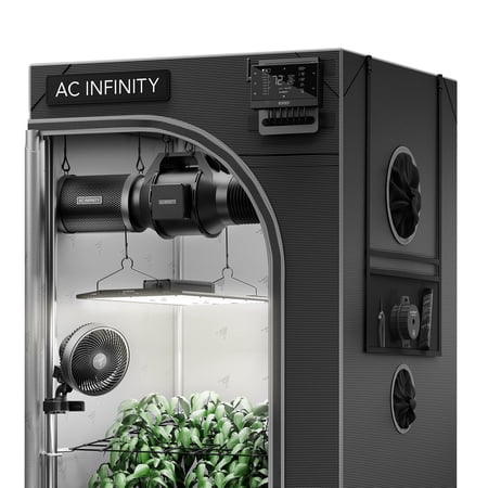 AC Infinity AI Grow System 2x4, 2-Plant Kit w/ Self-Learning AI Controller, Dynamic Airflow & LED Lighting Control, 2000D Mylar Tent w/ Lab-Tested Reflectivity, Largest Zippered Window