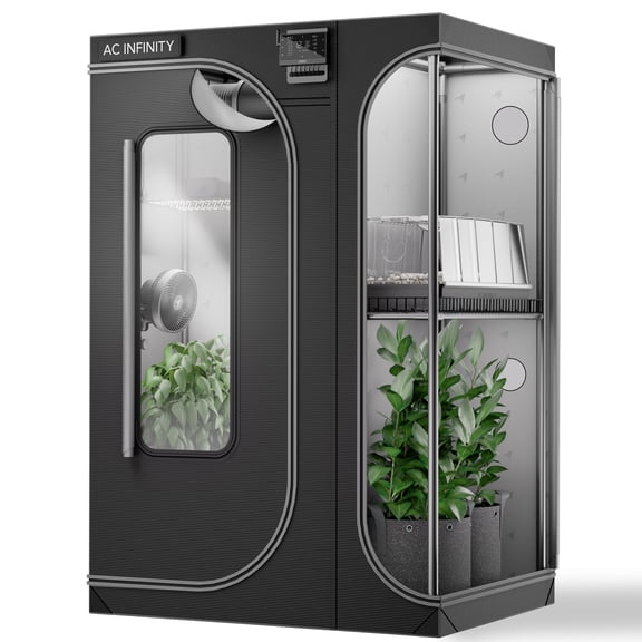 AC Infinity CLOUDLAB 743D, 2-in-1 Advance Grow Tent 3x2, Thickest 1" Poles, 2000D Mylar Canvas, Lab-Tested Highest Reflectivity, Largest Zipper Window, Controller Mount Plate, 48 x 36 x 72 Indoor
