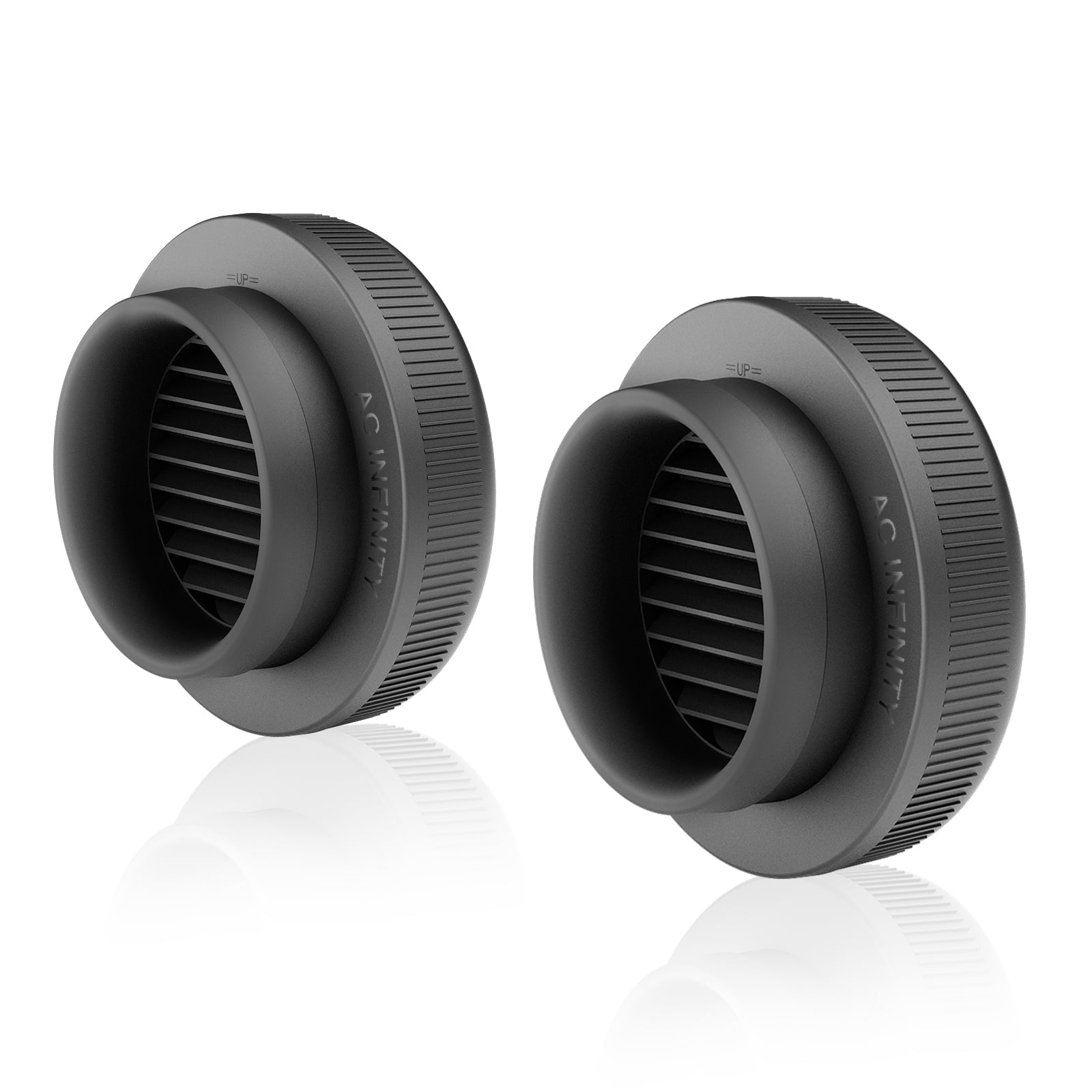 AC Infinity Grow Tent Duct Vent, 2 Pack – Light-Blocking Twist-On Air Vents with Built-In Adapter, Insect & Dust Filter, High Airflow, Fits Standard 6-Inch Duct Ports
