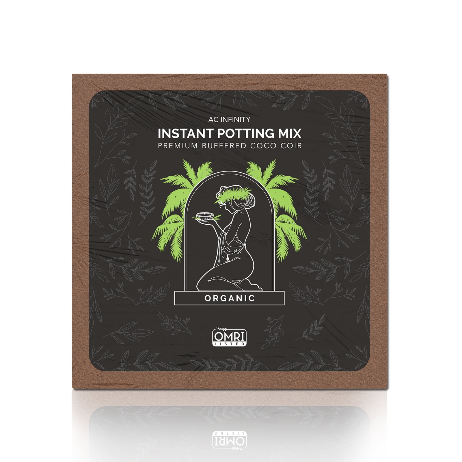 AC Infinity Instant Potting Mix, 2 lb. Premium Buffered Coco Coir Brick ...