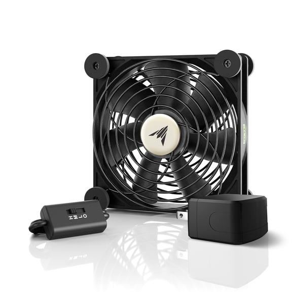AC Infinity MULTIFAN S3-P, Quiet 120mm AC-Powered Fan with Speed Control, for Receiver DVR Playstation Xbox Component Cooling