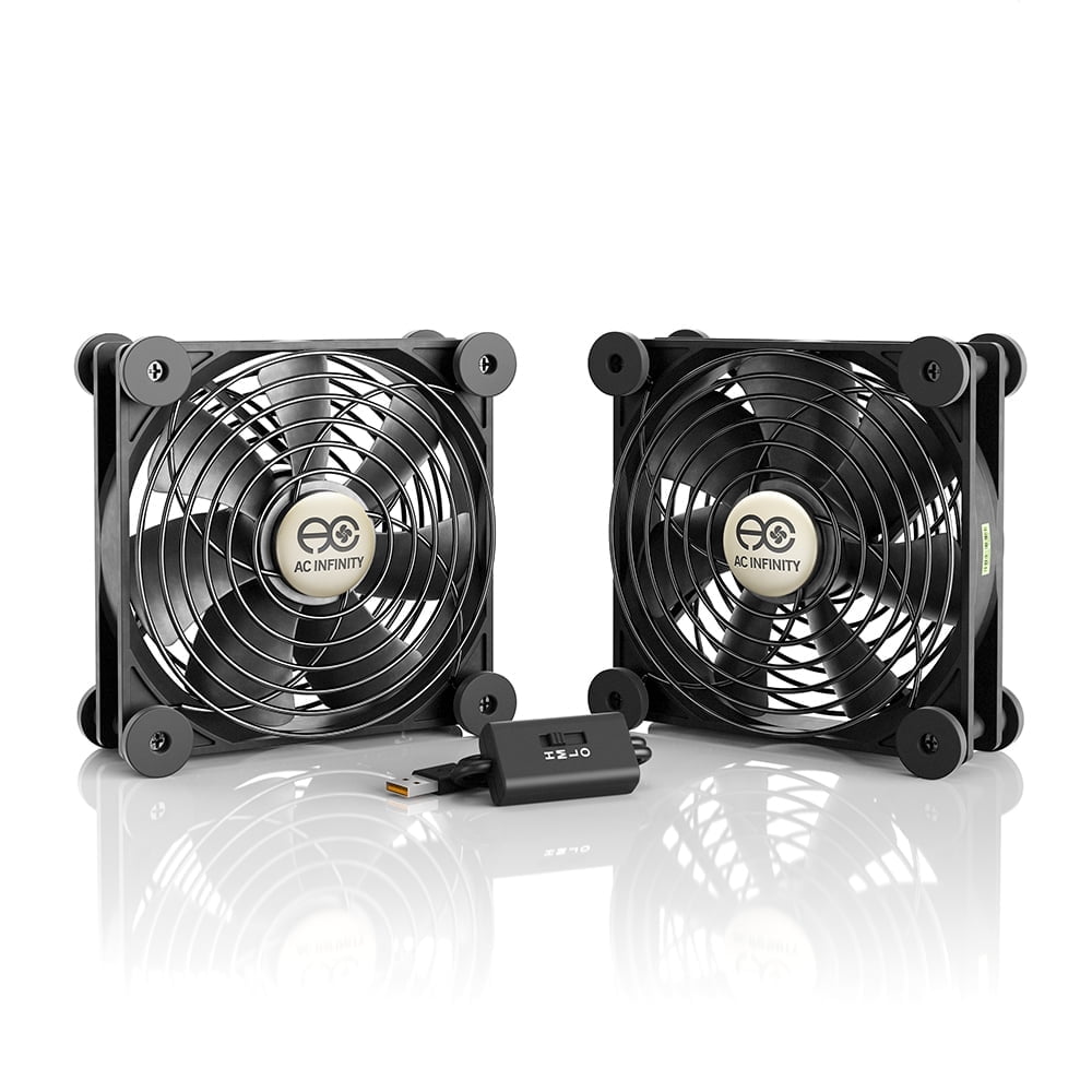 AC Infinity Dual 120mm Black USB Cooling Fans