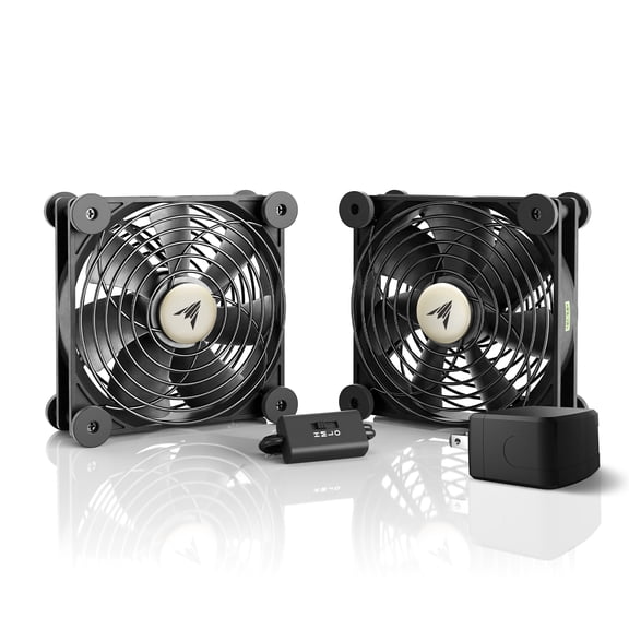 AC Infinity Multifan S7-P Dual Cooling Fan with Speed Control for Receiver DVR, PlayStation, Xbox