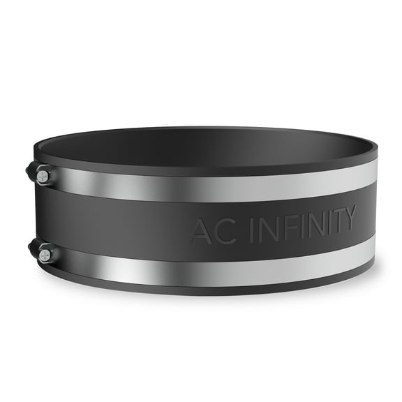 AC Infinity Noise Reduction Clamps 8-Inch, Duct Coupler with Stainless Steel Clamps, Flexible Rubber Coupling for Inline Fans and Carbon Filters in Growing and HVAC