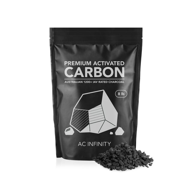 AC Infinity Premium Activated Carbon, 8 lb. Australian Charcoal Supply Replacement for 4” and 6” Refillable Carbon Filters, Air Filtration Odor Scrubbing for Use in Grow Tents, Grow Rooms, Hydroponics